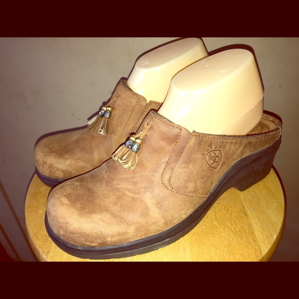 Ariat slip-on leather mules or loafers